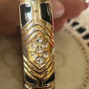 Joan Rivers Elegant Gold & Black Bracelet with Crystal Accents